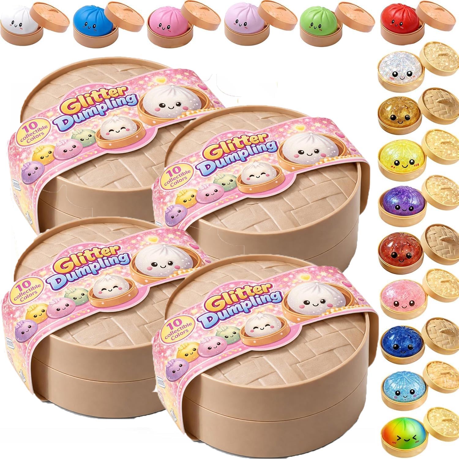 2026 New Dumpling Squishy, Dumplings Squishy, Fun Surprise & Stress Relief, Random Surprise Colors (4pc)