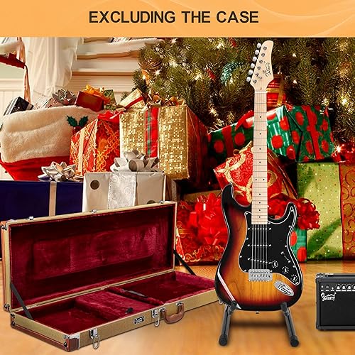 Miniatura 6 de GLARRY - Guitarra eléctrica de tamaño completo para principiantes amantes de la música, con amplificador de 20 W y accesorios y bolsa para guardarla.