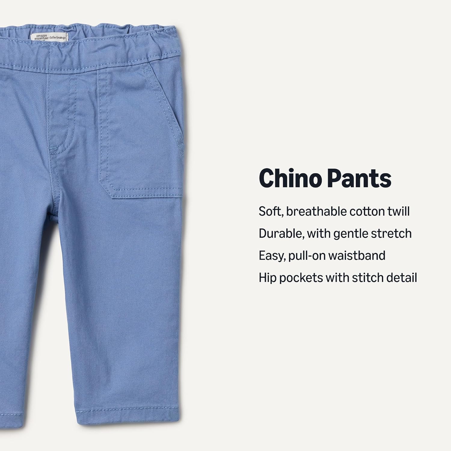 Amazon Essentials x Sofia Grainge Unisex Toddlers and Babies' Stretch Chino - Image 3