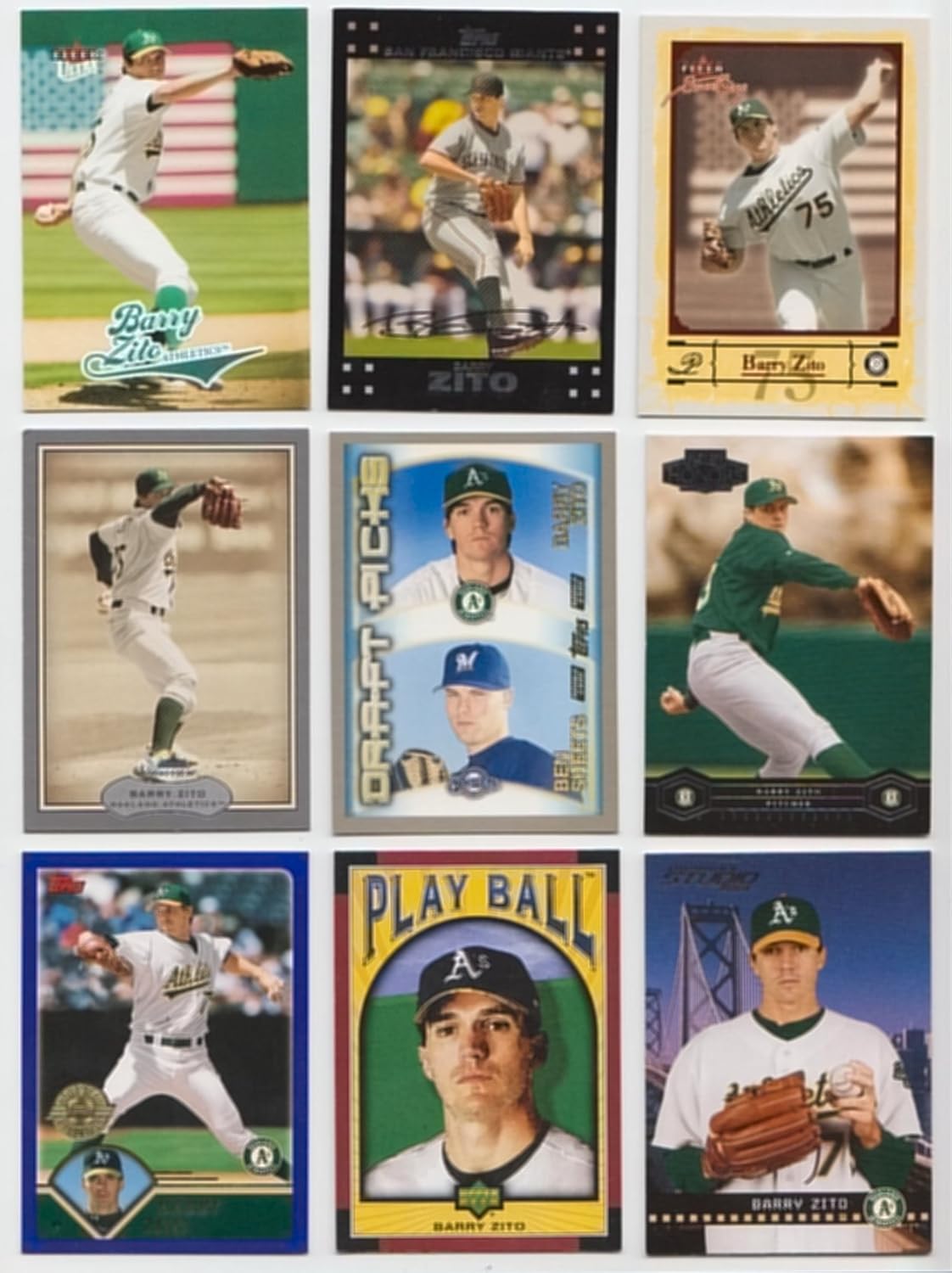 Barry Zito / 100 Different Baseball Cards featuring Barry Zito