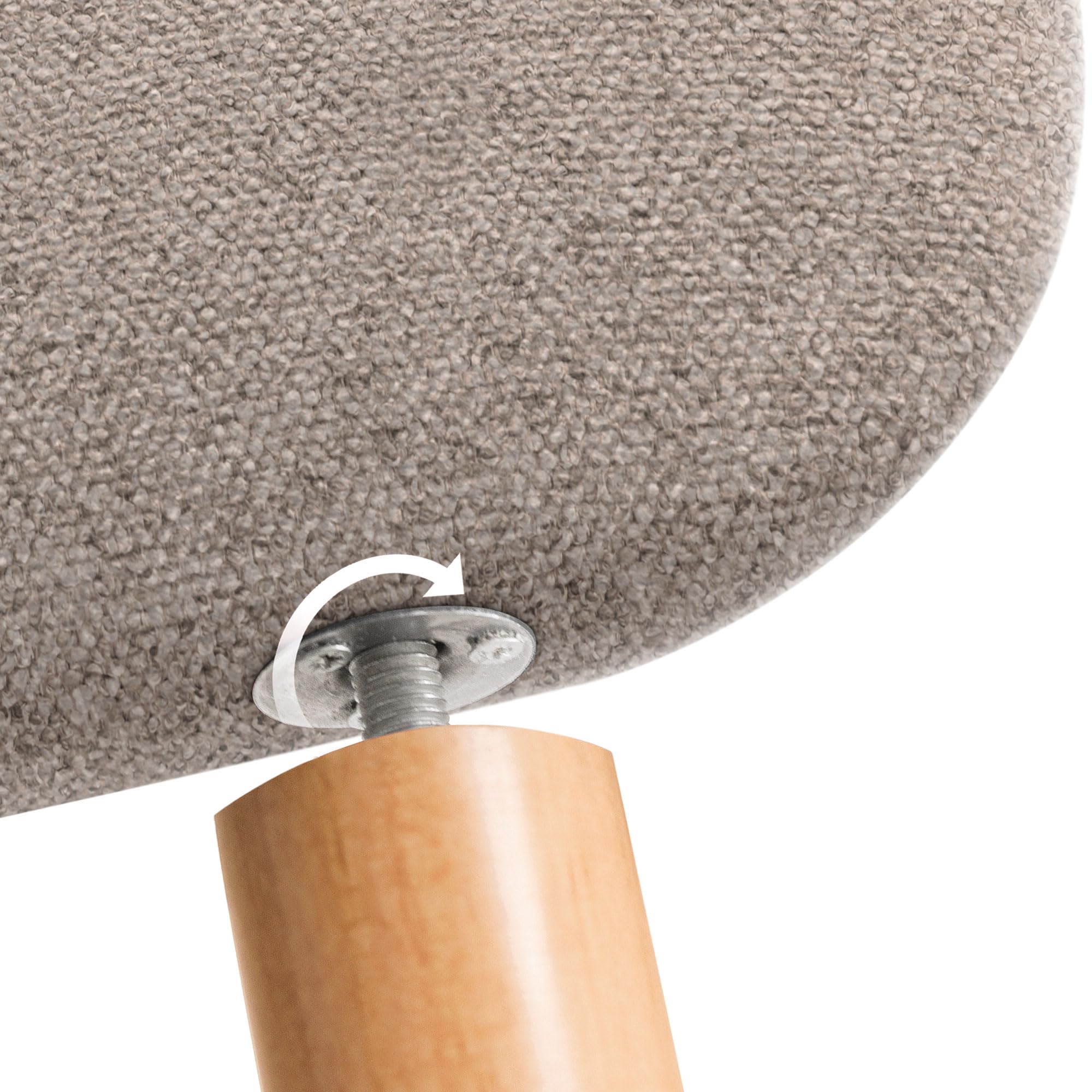 DHOME Tête de Lit Capitonnée Unie Arrondie en Tissu Aqualine avec Pieds pour Mur Têtes de Lit Acoustiques Absorbantes Tête de Lit Chambre à Coucher (Sable, 160cm)