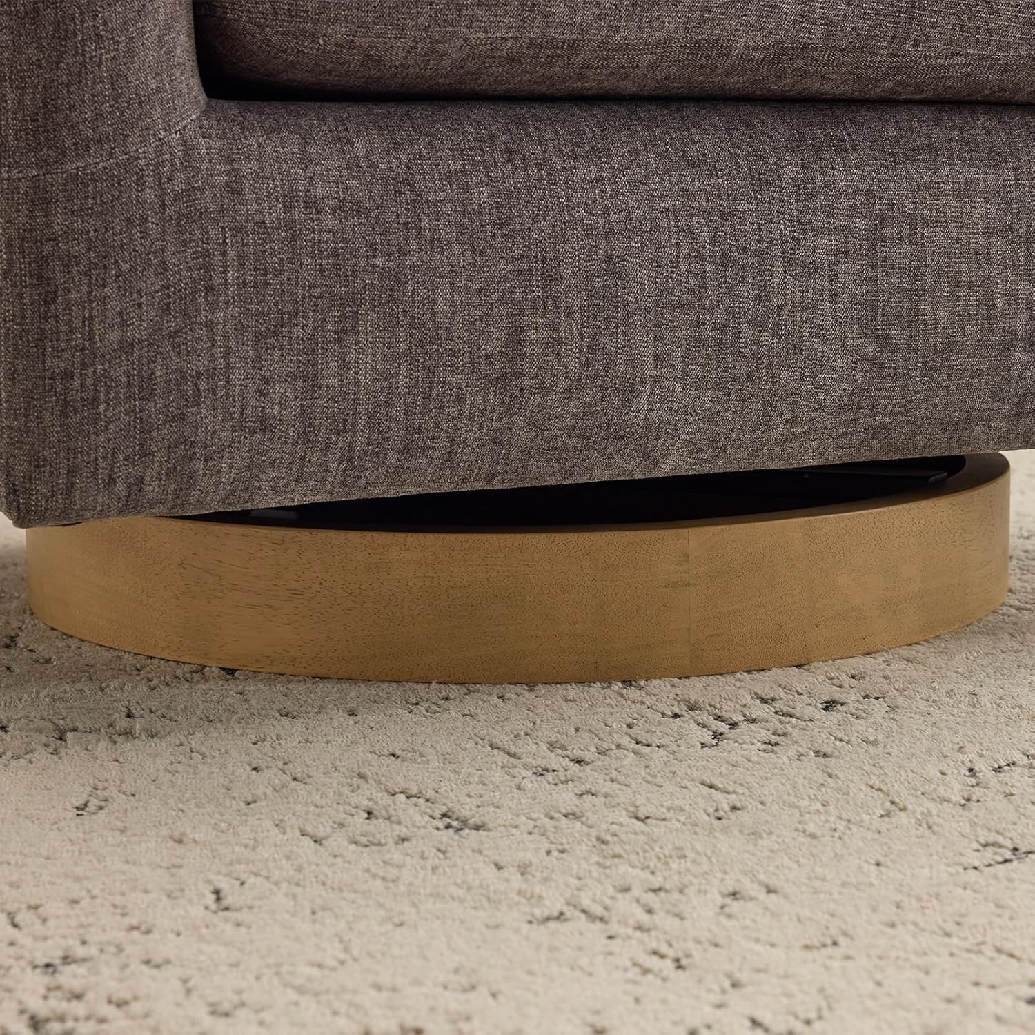 AEDI Clearance Swivel Accent Chair, Fabric Barrel Chair for Living Room, Gray