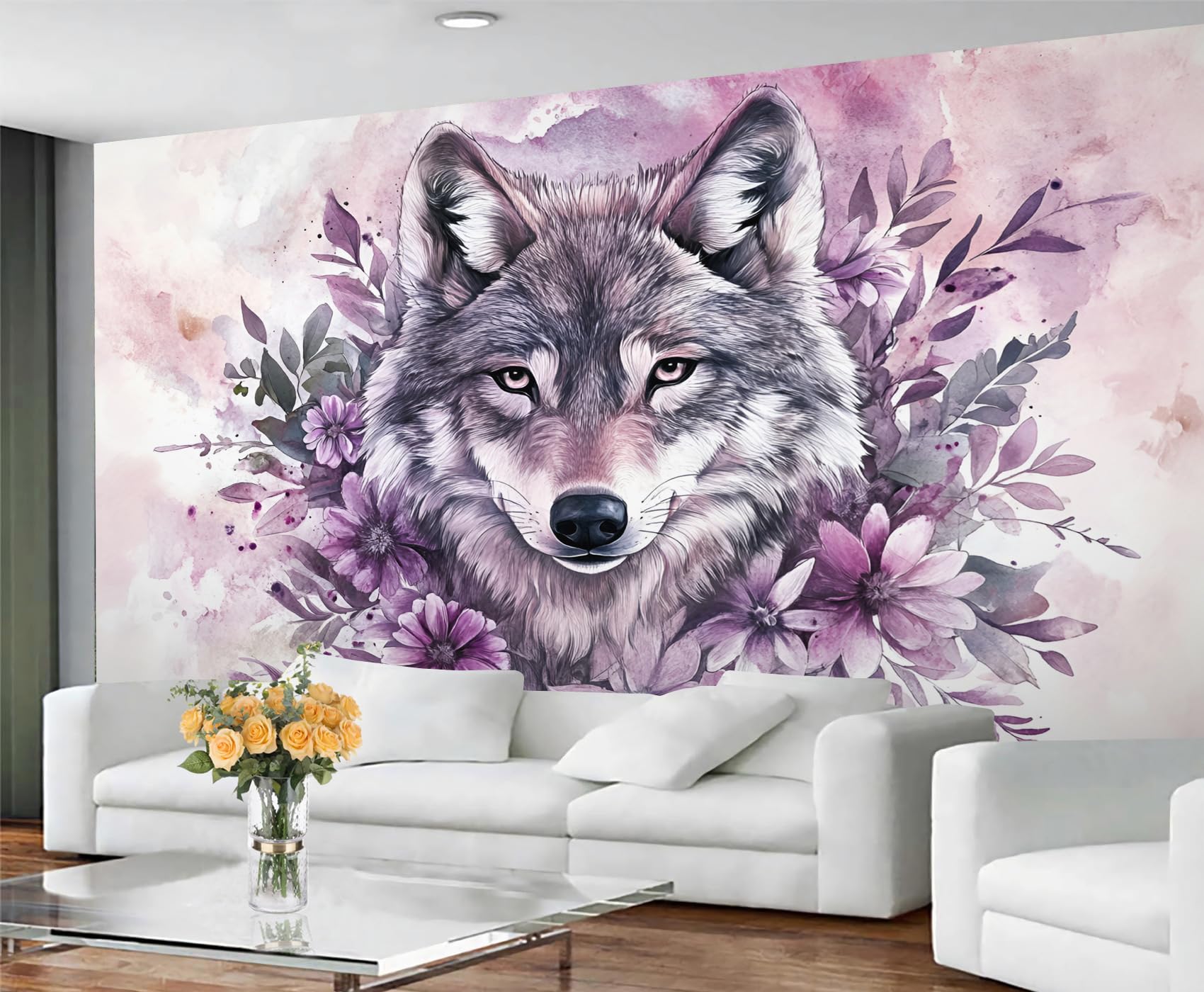 Sunflower Girl Wallpaper, Woman Flower Peel and Stick Wallpaper for Bedroom, African American Wall Paper for Living Room, Afro Girl Wall Mural, African American Large Mural & Room Decor โ image 1