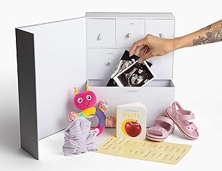 Baby Keepsake Box - Memory Milestone Storage - Treasured Memories for Boy or Girl - Box with Drawers - Baby Shower - Baby Teeth Keepsake - Baby Tooth Keepsake Box