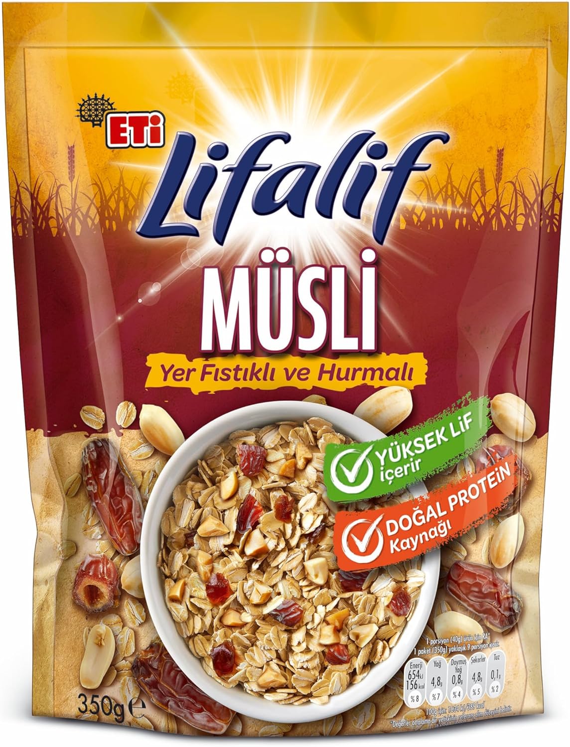 Eti Lifalif Yer Fıstıklı Ve Hurmalı Müsli 350 g