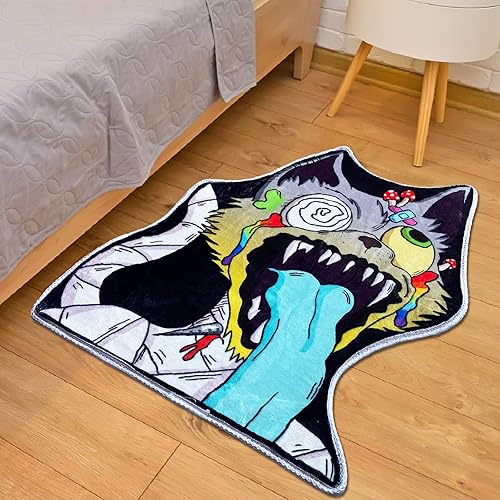 Miniatura 5 de OPOLLO - Divertida alfombra de baño con forma de monstruo malvado y gato malvado, decoración del hogar, interior, con forma de personalidad de
