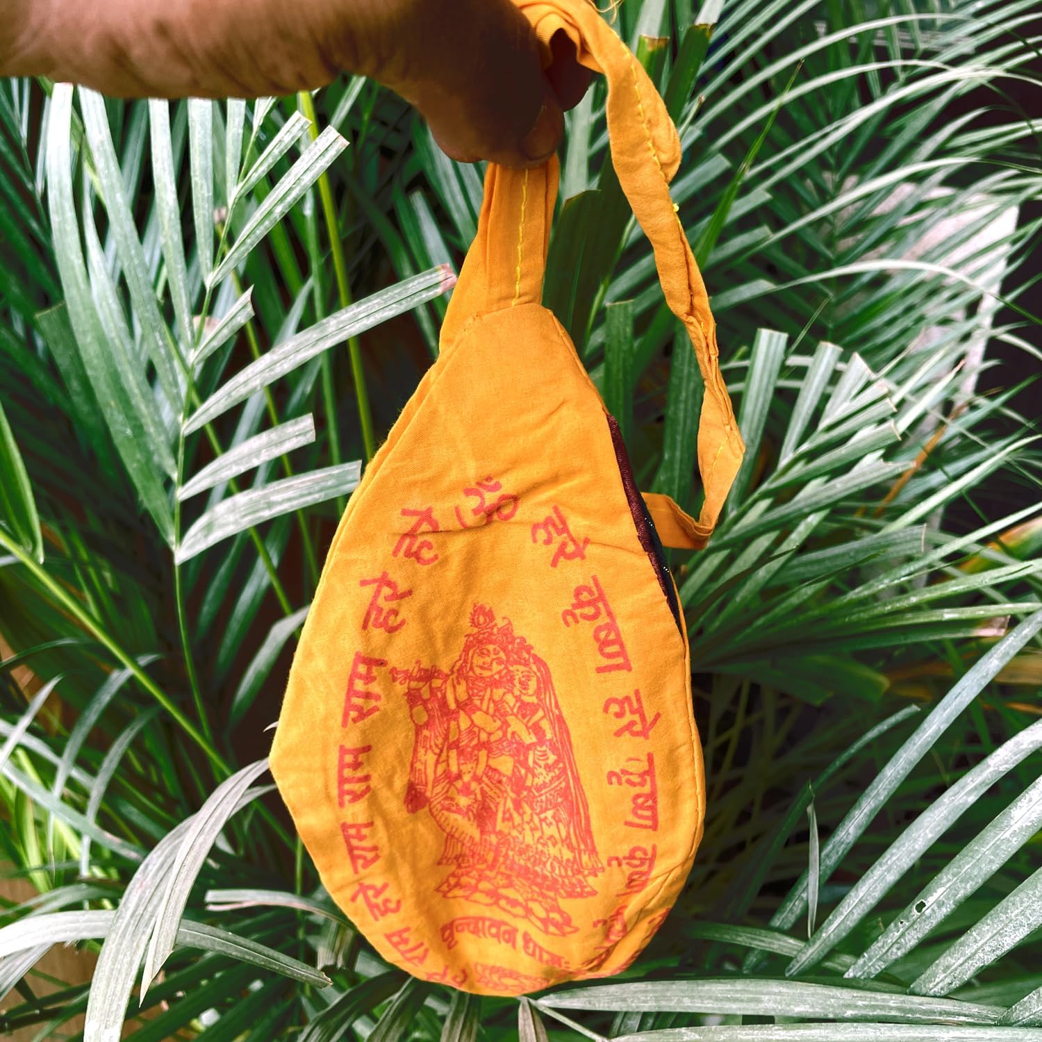 Handcrafted 5 Panch Mukhi Rudraksha Jaap Mala Jholi Bag Traditional Spiritual Prayer Pouch Thaila for Meditation, Chanting, Mantra Jaap, Puja Rituals & Devotional Use