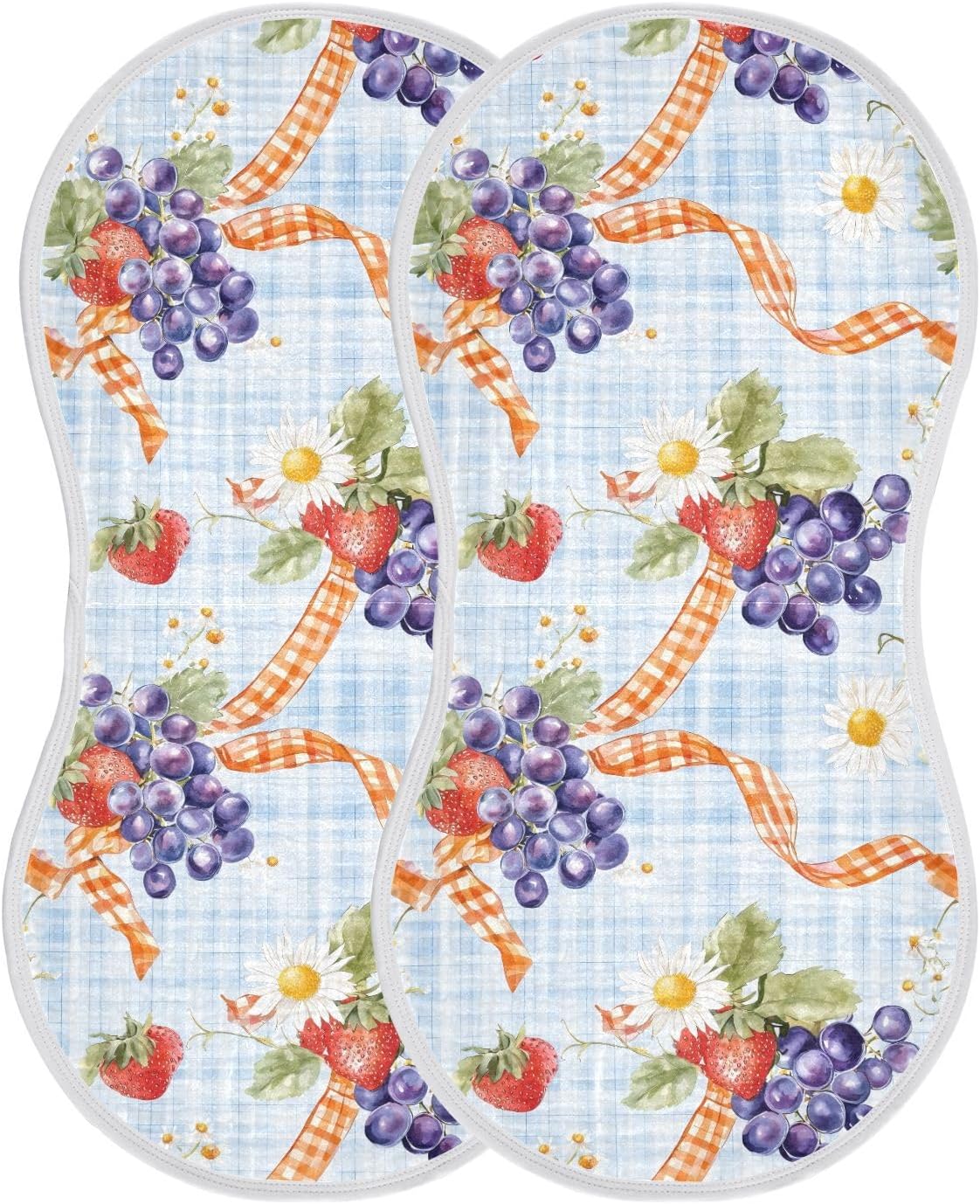 vvfelixl Baby Burp Cloths Ribbon Fruit Baby Newborn Cotton Burping Cloths Set Babys Washcloths 4 Pack