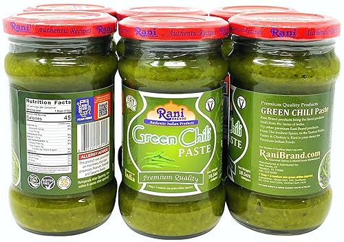 Miniatura 2 de Rani Green Chilli - Pasta de cocina de 10.58 onzas (10.58 oz), paquete de 5+1 GRATIS  Vegano  Sin gluten  Sin OMG  Sin colores  Origen indio
