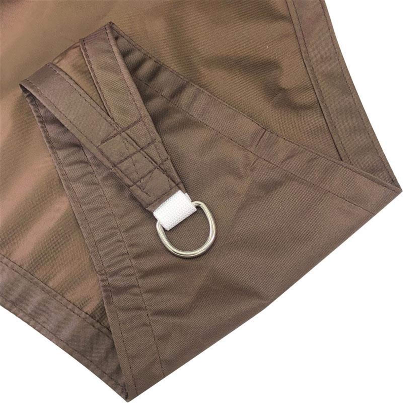 Tenda parasole impermeabile per esterni, triangolare, blocco UV, 98%, baldacchino per giardino, patio, feste, estate, marrone, 4 x 4 x 4 m, perfetta per la protezione del cortile