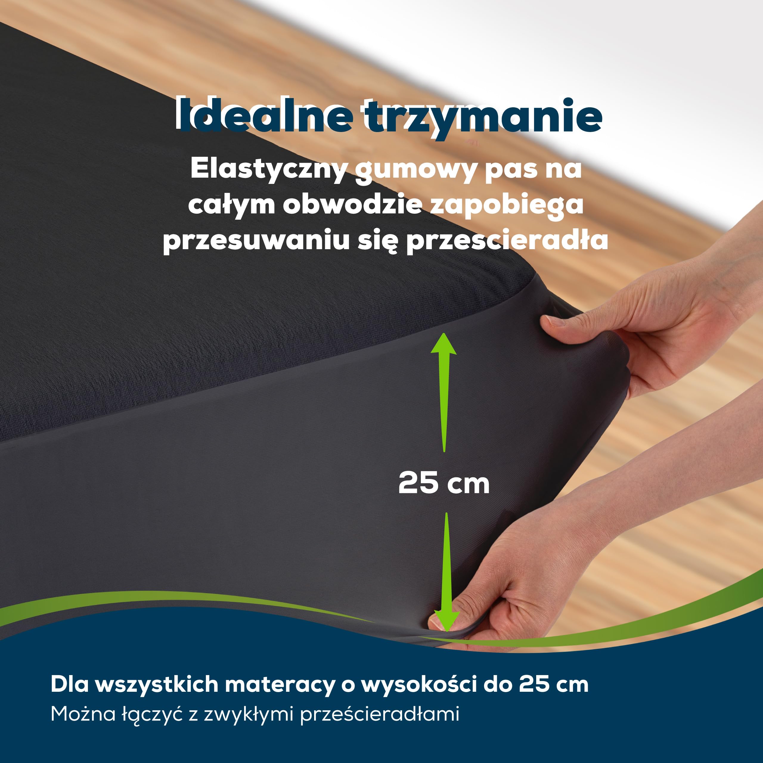 Sensalou Wodoodporne Prześcieradło Z Gumką 60 x 120 cm Czarny – Ochraniacz Na Materac Wodoodporny z Miękką Powierzchnią Frotte do Łóżeczka Dziecięcego – Oddychające i Ciche Oeko-Tex Dermatest