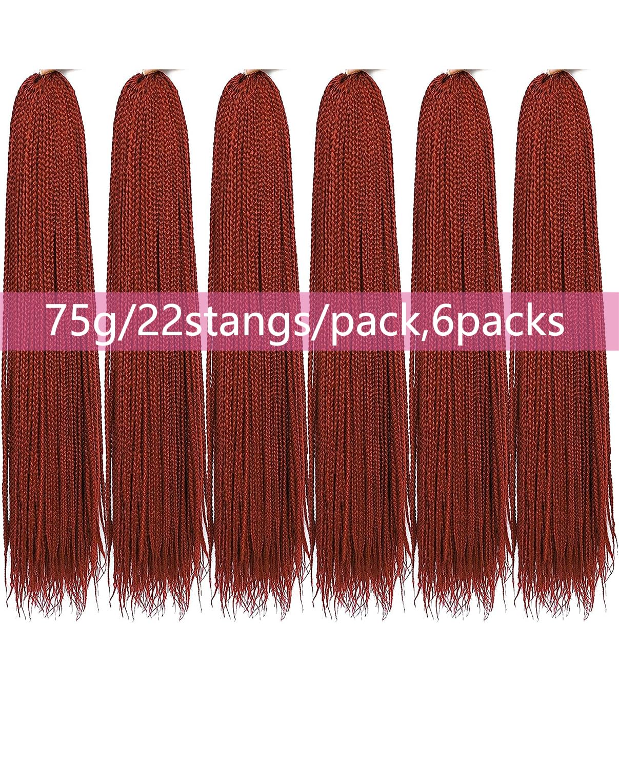 TAOYEMY Box Braids Crochet Hair Extensions 16 Inch 6 Packs, 22 Strands/Pack, Synthetic Braiding Hair for Women & Girls (350#, 16 inch) - Image 2