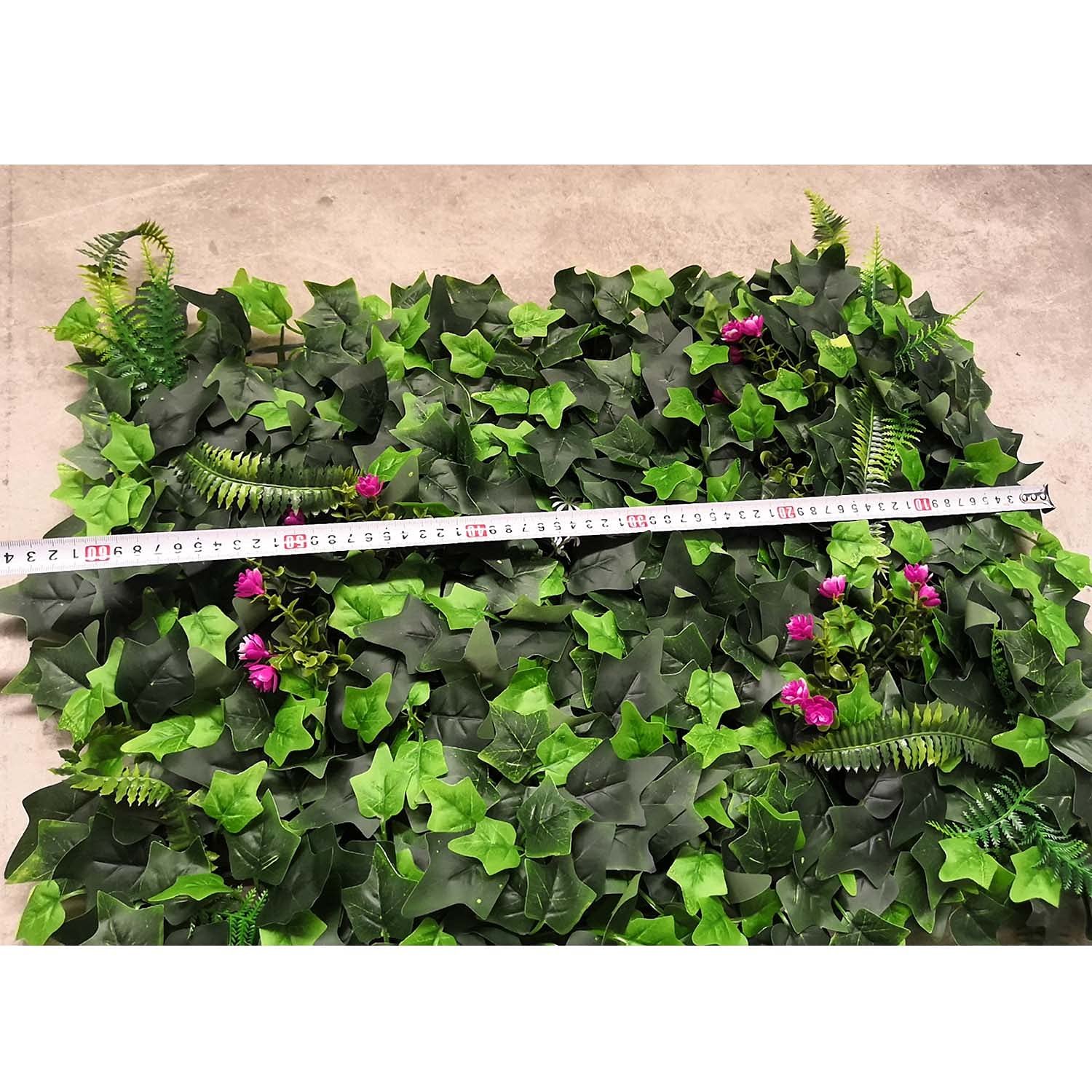 Fondo Verde, Paneles de setos Artificiales, Pared de Plantas Artificiales, Plantas Artificiales Verdes, jardín de Hiedra Artificial, Valla de privacidad de césped Verde, 40 x 60 cm