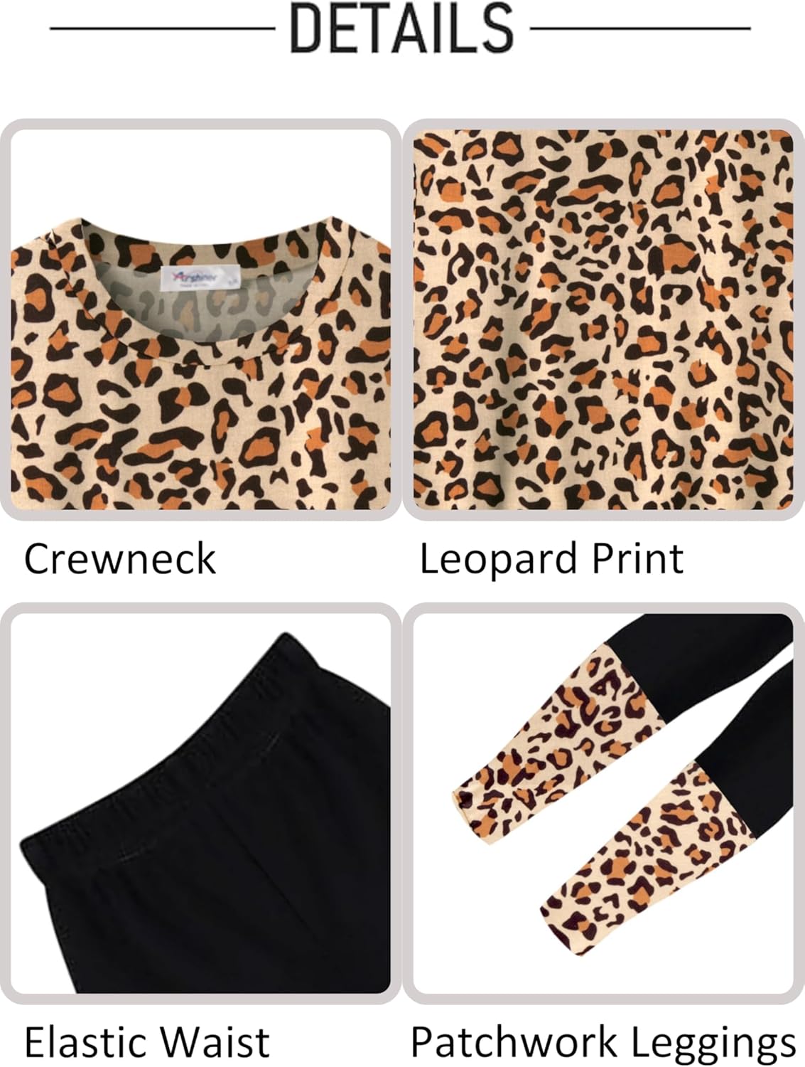 Arshiner Toddler Girls Clothes 2Pcs Graphic Pullover Sweatshirts Patchwork Leggings Pants Fall Winter Outfit Tracksuits 1-6 - Image 6