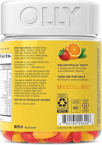 Miniatura 13 de OLLY Gusanos de gomita multivitamínicos para niños, salud general y apoyo inmunológico, vitaminas y minerales A, C, D, E, Bs y zinc, suplemento