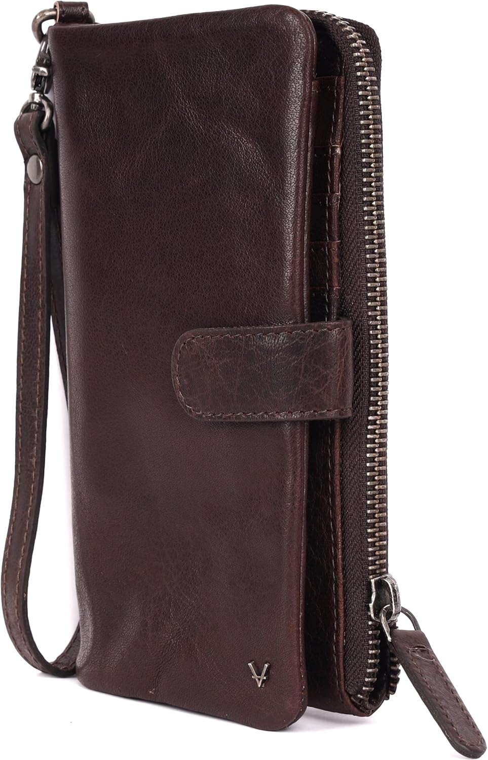 Genuine Leather Wallets for Women, Small Wallet for Ladies Zipper Coin Purse Credit Card Holder with detachable wristlet (Chestnut) - Image 6