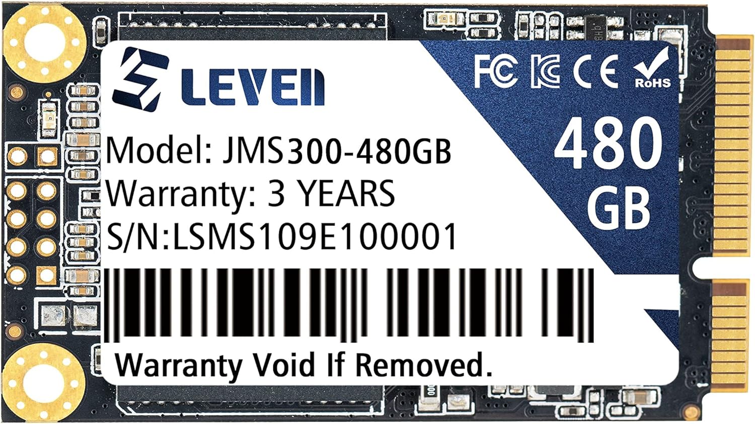 LEVEN JMS300 mSATA SSD 512GB 480GB 3D NAND SATA III 6 Gb/s, mSATA (30x50.9mm) Internal Solid State Drive
