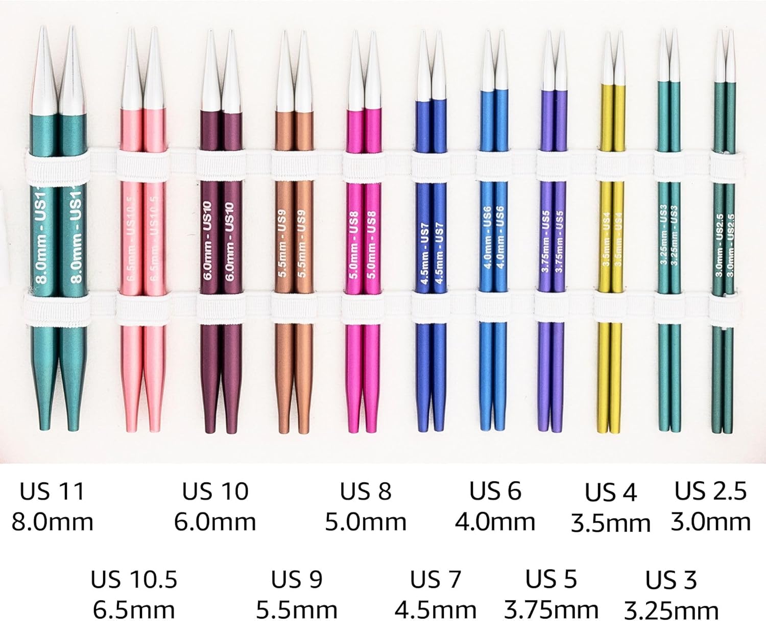 KnitPro Zing Regal Set 5 inch Circular Knitting Needles Size 2.5, 3, 4, 5, 6, 7, 8, 9, 10, 10.5, 11 Interchangeable, 5 Cables, Connectors & More, Fabric Case with Project Bag