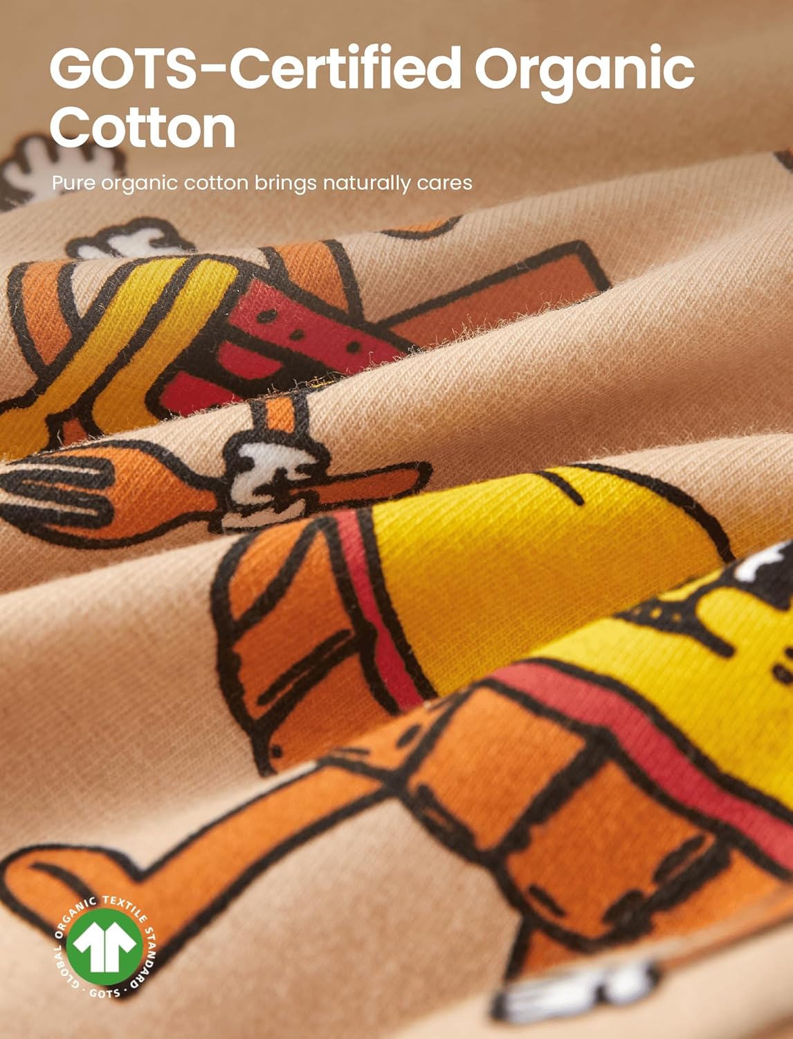 PATPAT Baby Pajama Set with Organic Cotton, Snug fit Pjs for Girls Boys Toddler Kids, Supersoft & Stretchy Sleeper Sleepwear - Image 4