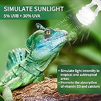 Vista 5 de LUCKY HERP Lámpara fluorescente compacta UVA UVB para reptiles 5.0, 13 W, lámpara tropical para terrario