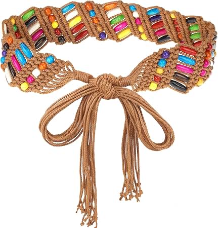 Suyi Boho Braid Belt for Women Bohemian Woven Waist Belts for Dress