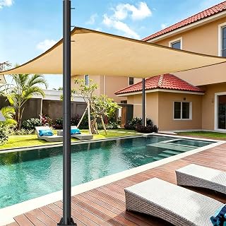 12FT Sun Shade Sail Pole, 3" Diameter Heavy Duty Metal Pole with Hammer-fit Sleeve Connection, 2.2mm Thick Wall for Patio, Lawn, Deck, Hard Ground or Soil - 1 Pole