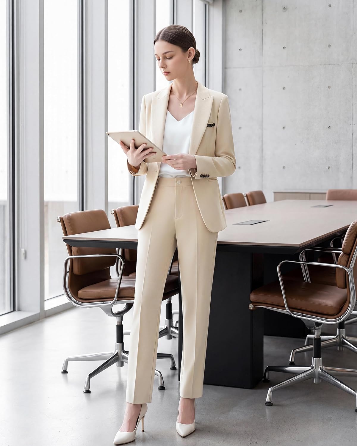 Women's Suit 2 Piece Pant Suit Set, Business Suit for Women