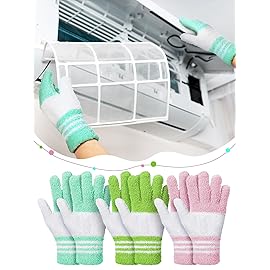 Patelai 3 Pairs Microfiber Plant Dusting Gloves Leaf Cleaning Gloves for Indoor Plants, Blinds, Furniture, House(Yellow, Blue, Pink, White,Small)