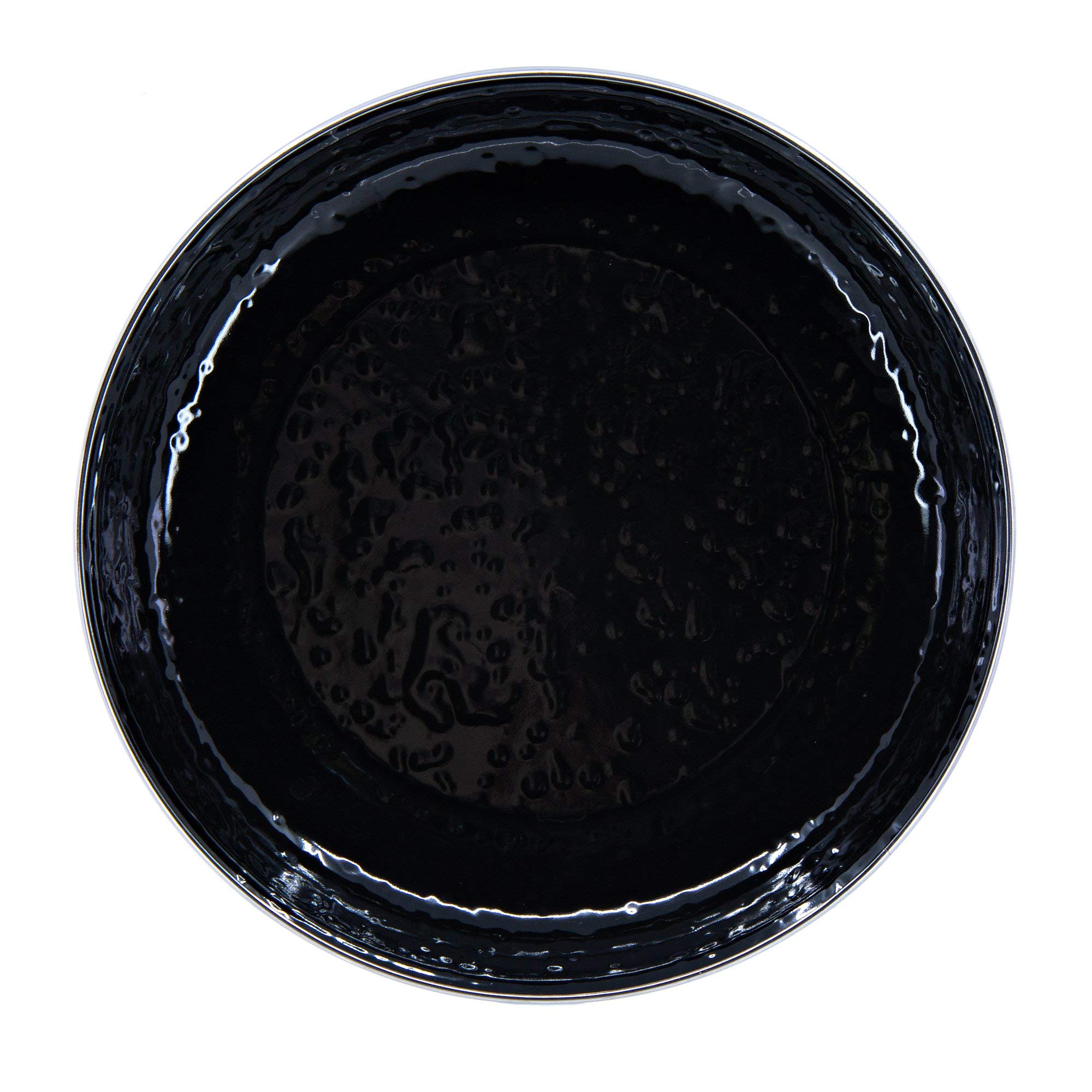 Golden Rabbit Enamelware - Juego de 4 platos de pasta de 10 cm (negro sólido)