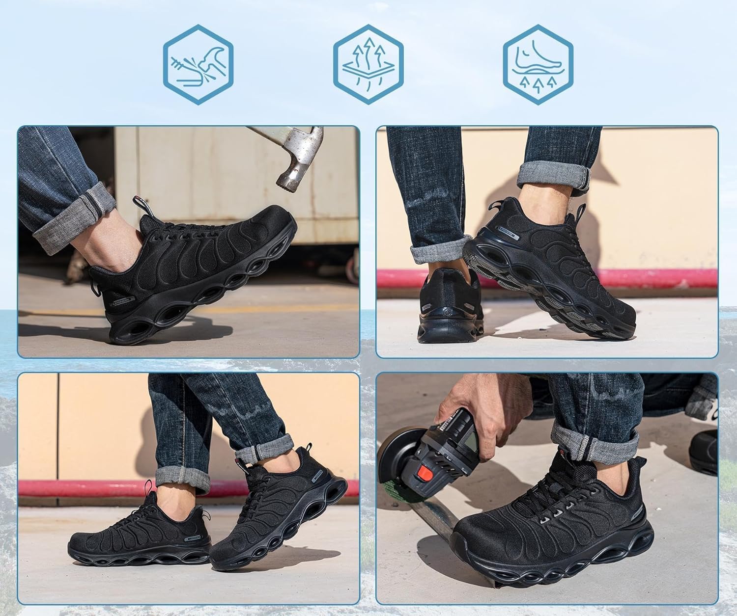 LARNMERN Steel Toe Shoes for Men Women Lightweight Work Safety Shoes Sneakers Comfortable Safety Toe Sneakers Stylish Work Shoe Colorful Zapatos de Seguridad - Image 7