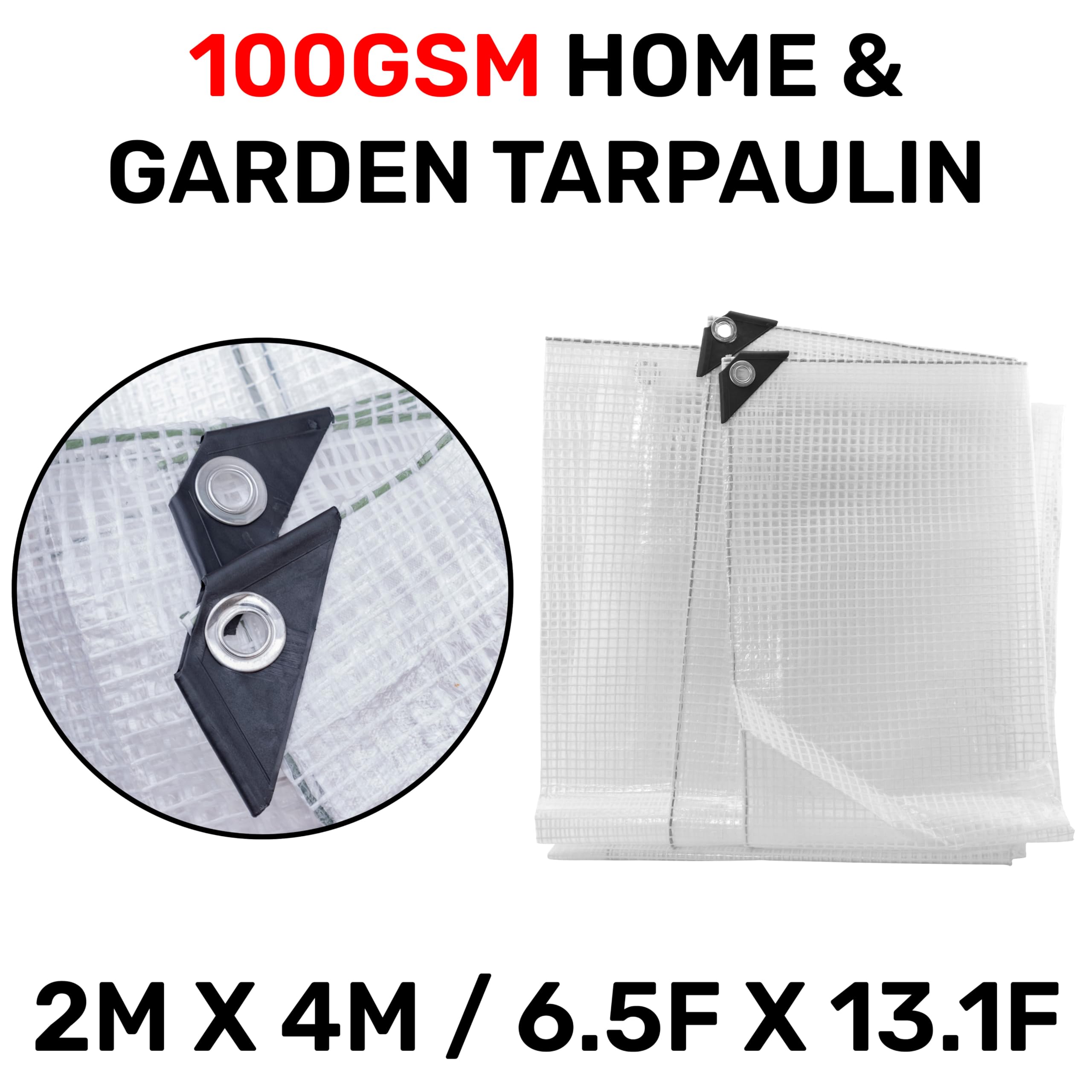 Clear Monotex Heavy Duty Tarpaulin, 100gsm Waterproof Ground Cover Multipurpose Furniture, Caravan, Vehicle, Tool - Image 2