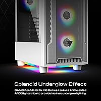 Vista 2 de GAMDIAS ATX Mid Tower ARGB - Carcasa para computadora de videojuegos con vidrio templado lateral, 4 ventiladores ARGB PWM integrados de 4.724 in