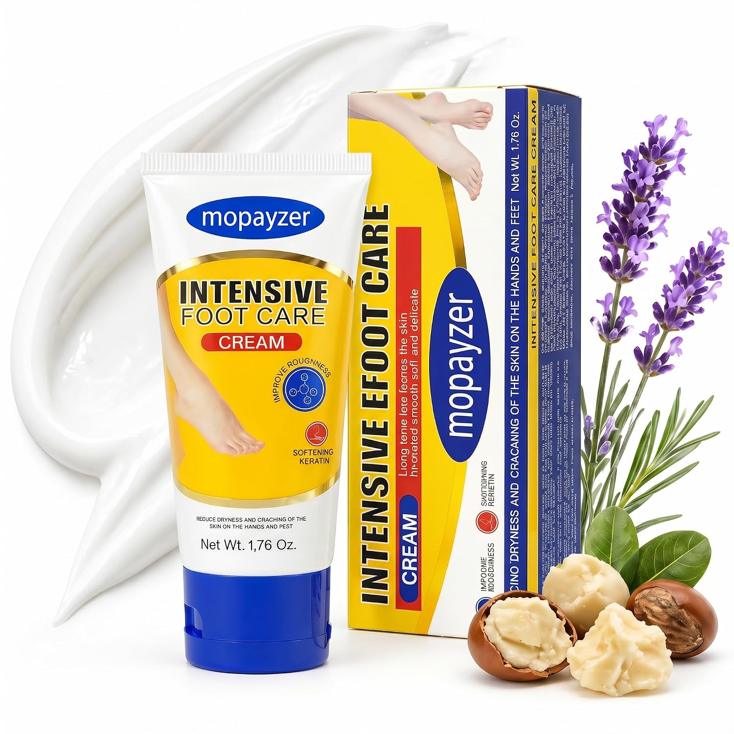 Foot Cream for Dry Cracked Heels and Feet, Fast-Acting Heel Repair with Urea, Fruit Acids & Shea Butter, Softens Rough Skin, Non-Greasy & Fast Absorbing, Day & Night Foot Care