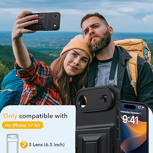 Vista 8 de Oterkin Funda tipo cartera para iPhone Air [4-5 tarjetero] [bloqueo RFID] [Protección completa de la cámara] [Soporte de apoyo]