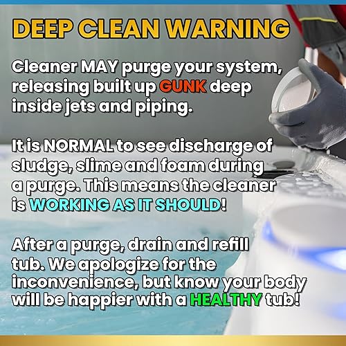 Miniatura 6 de Limpiador de bañera de hidromasaje 3 en 1 aclara el agua, evita escoria, elimina la espuma y detiene los olores, 32 onzas (cuarto de galón)