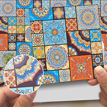 AILEGOU 20 PC Set Peel and Stick Tile Stickers, Vinyl Waterproof Self-Adhesive Removable Tile Sticker Decals for Bathroom & Kitchen, 6 x 6 inchL12