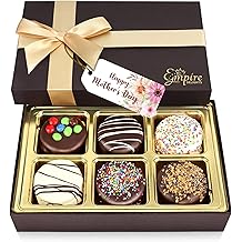 Mothers Day Cookies Gift Basket - Perfect Mothers Day Gifts for Mom, Delicious Chocolate Gift Basket Great for Birthday Treats for Women and Men - Fancy Chocolate Covered Cookies for Gifting, 6 Count