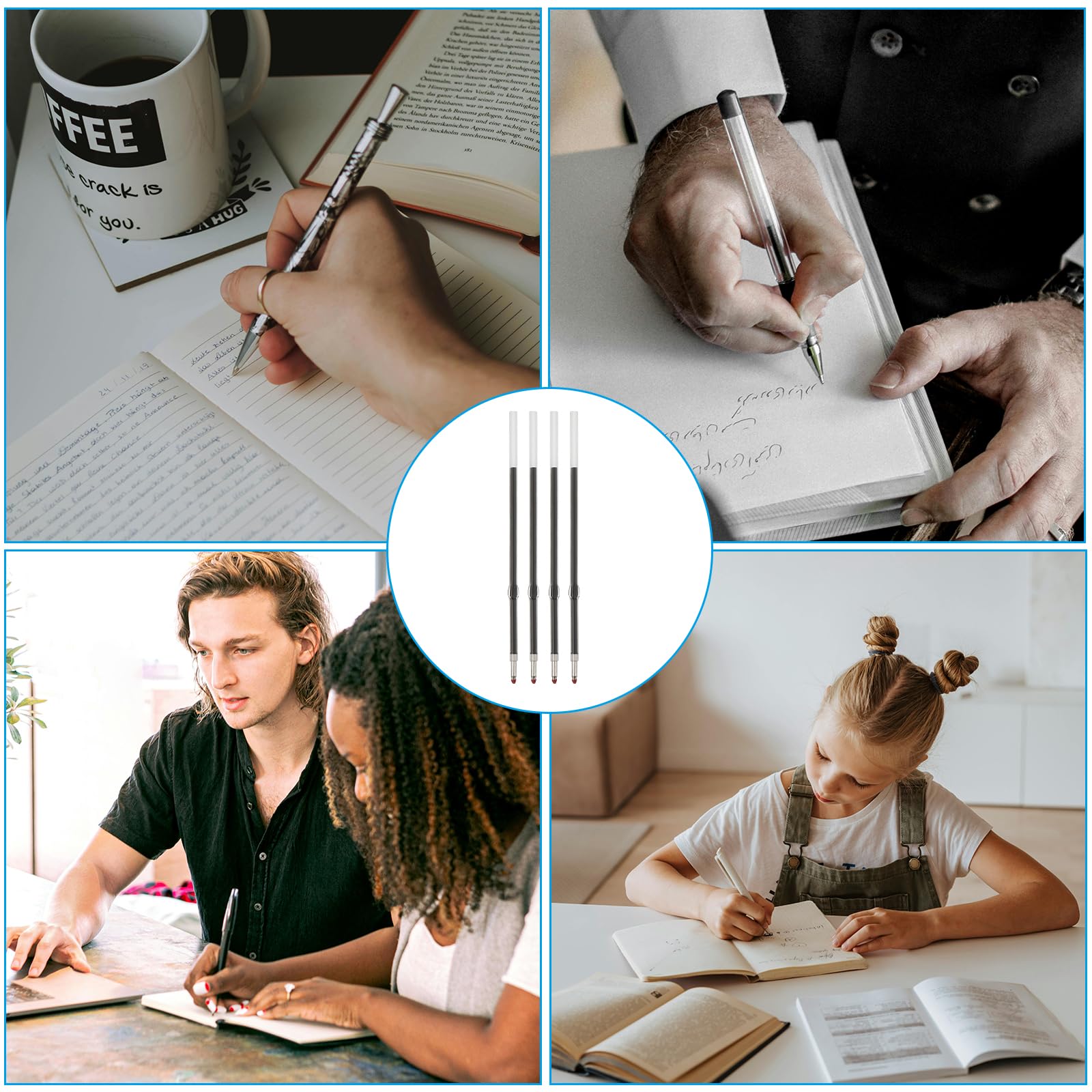 PATIKIL 50 Pack Retractable Ballpoint Pen Refills, 1.0 Mm Black Ink Medium Point Refill For Gel - View #10