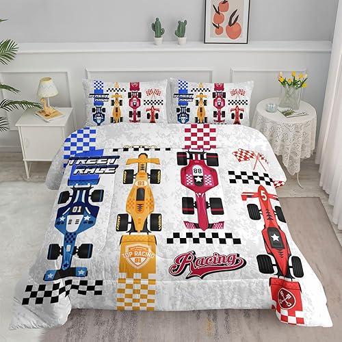Vista 54 de Axolotl Kid Comforter Set Twin Size,Racing Car Bedding Set for Boys Girls Teen Kids Children Racing Gifts,Race Cars Quilt Bed Set with 1 Comforter 2