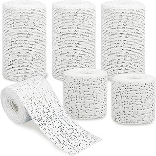 6 Rolls Plaster Cloth Gauze Bandage Rolls Plaster Cloth Rolls Plaster Bandages Strips Wrap Cast Material for Body Casts Crafts Scenery Mould Mask Art Belly Casting 1.97 and 3.93 Inch in Width