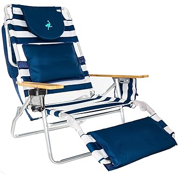 ostrich chaise lounge blue and white striped