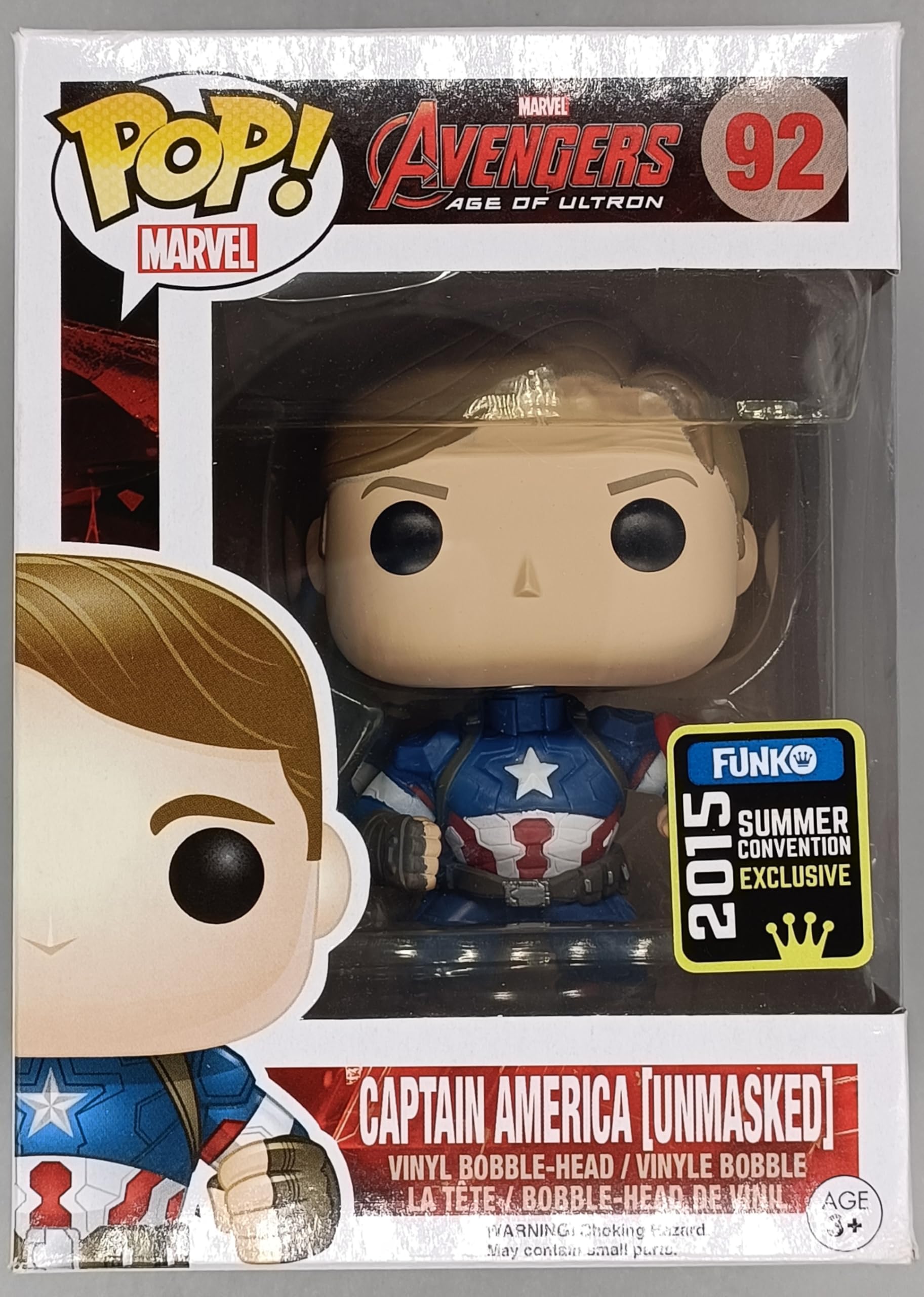Amazon.com: Unmasked Captain America Funko PoP! 2015 Convention