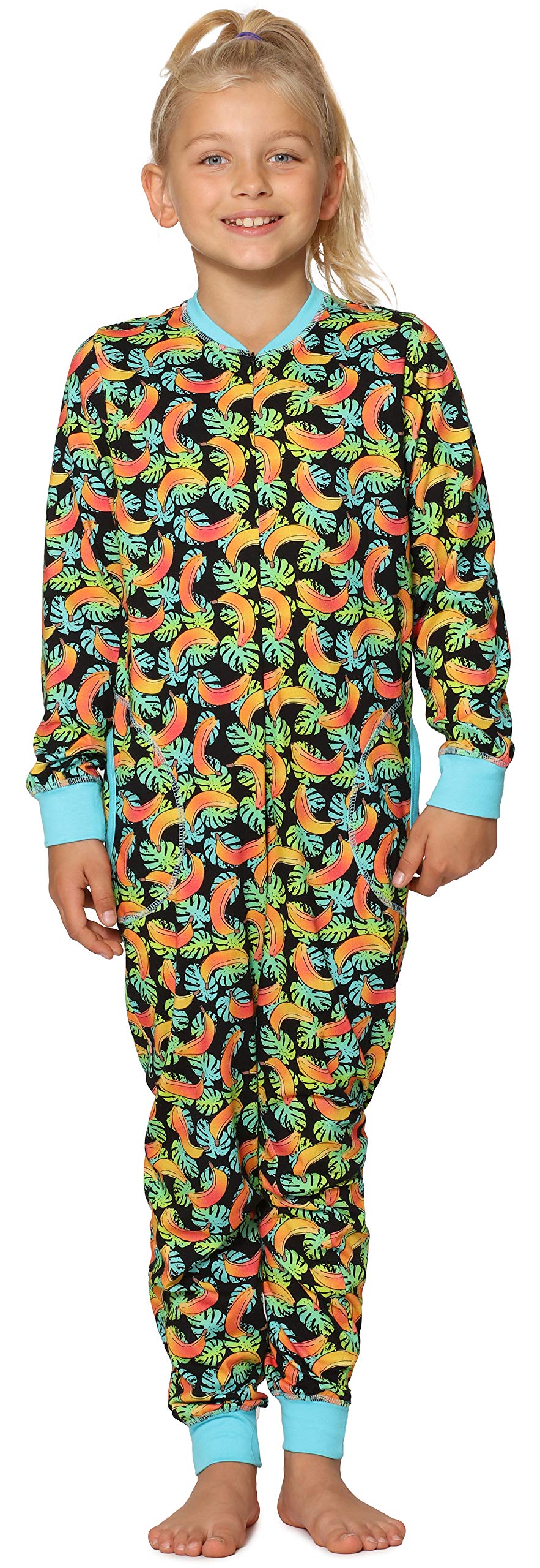 Merry Style Girls Turquoise Bananas Sleeping Romper Ms10-186-2020 (, 110-116)
