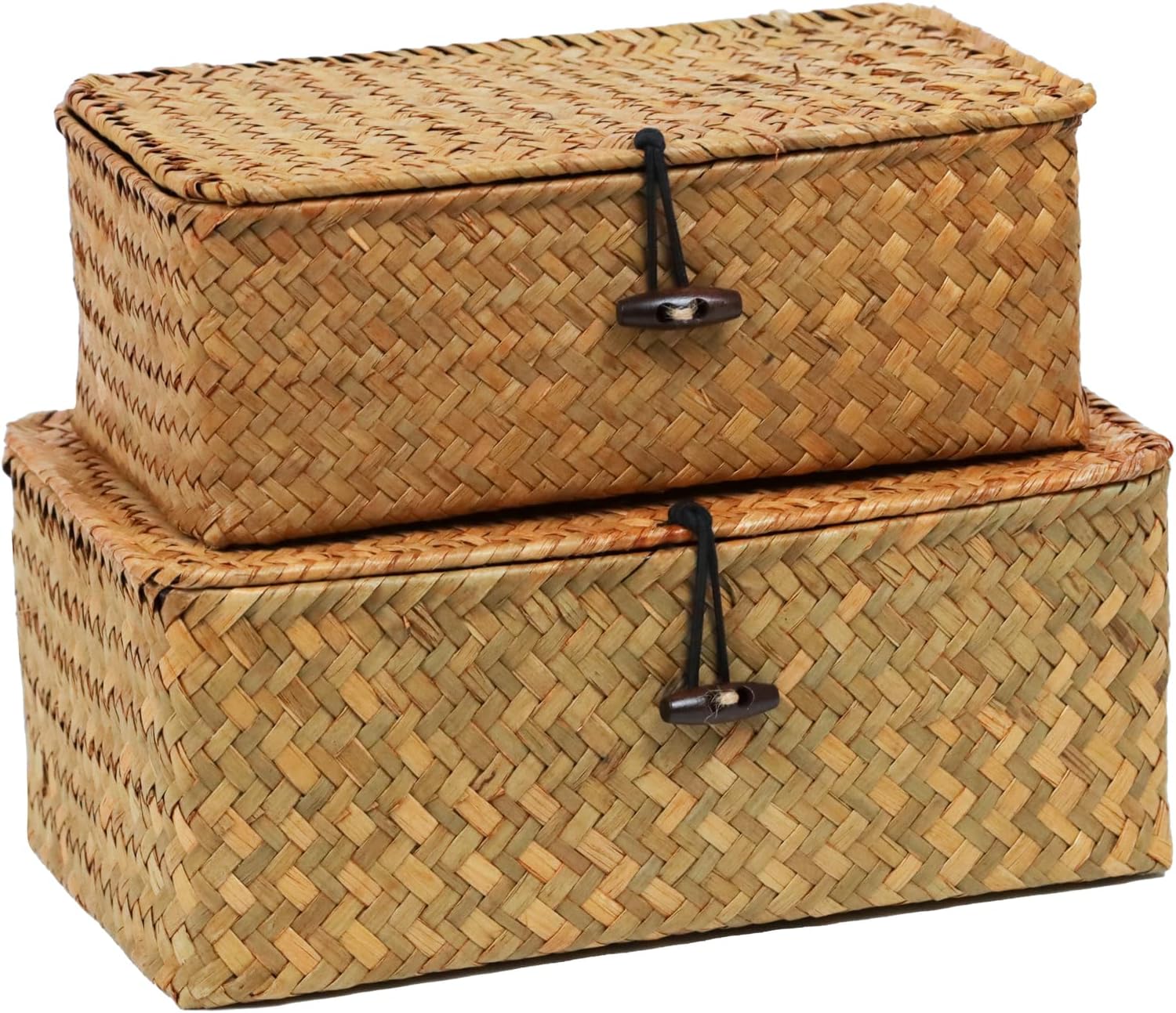 Set of 2 Seagrass Basket with Lid