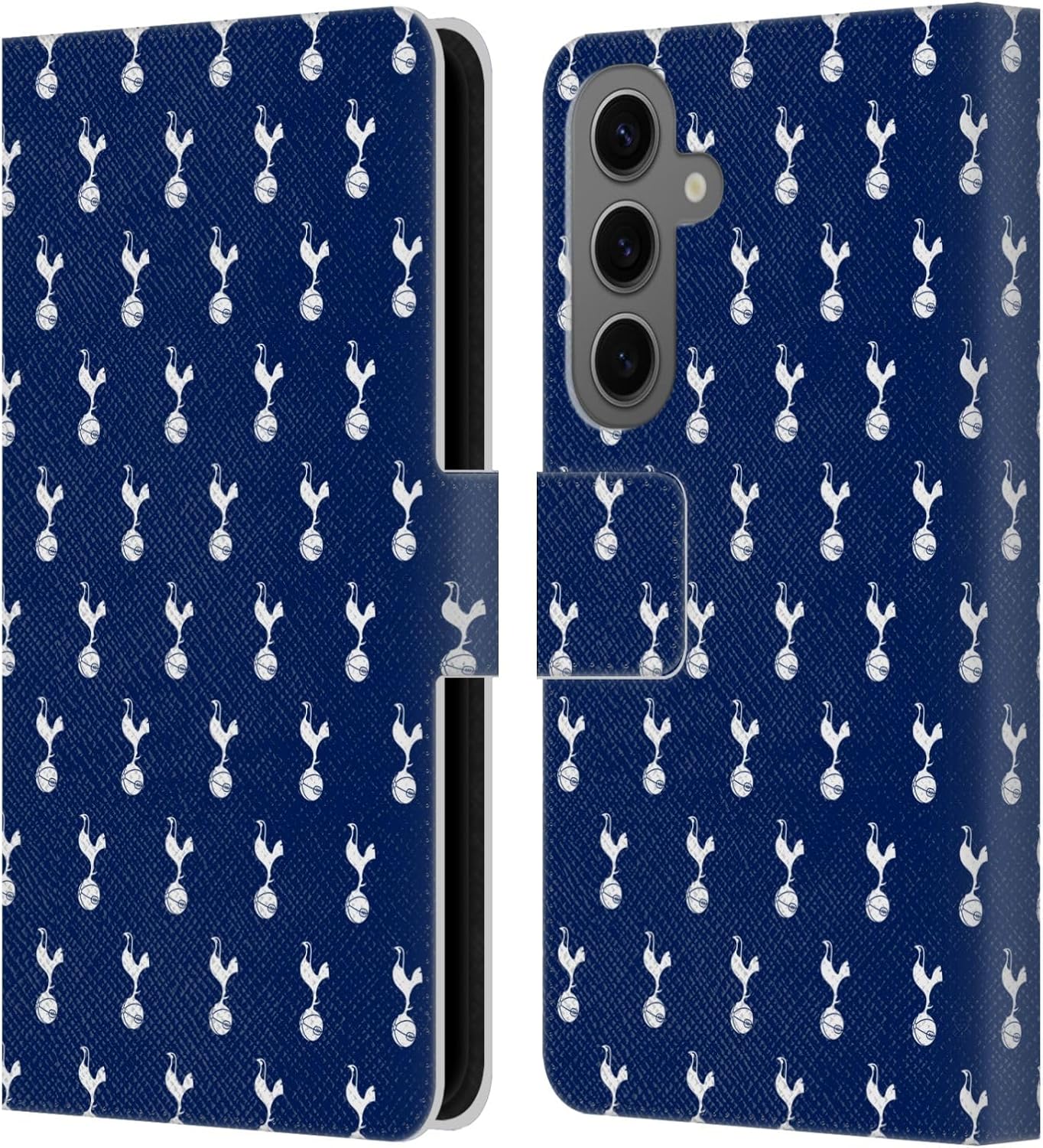 Head Case Designs Officially Licensed Tottenham Hotspur F.C. Pattern Badge Leather Wallet Case Compatible with Samsung Galaxy S25