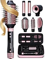 ELLA BELLA 6-in-1 Hot Air Styler: Professional Hair Dryer, Curler, Straightener - Fast Drying, No Heat Damage, Travel Case Included