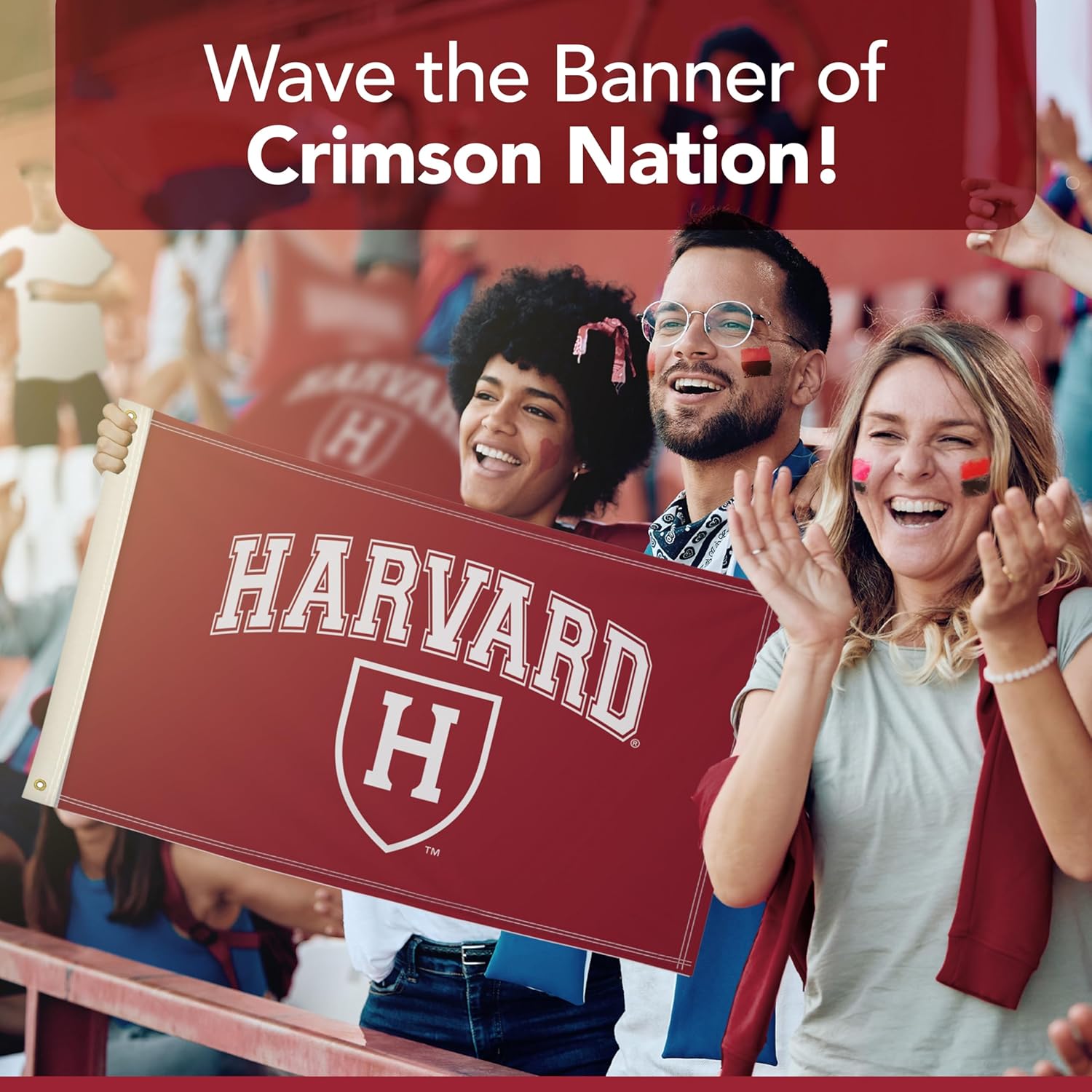 Harvard Crimson College Sports Printed Flag - NCAA Licensed - Nylon - School Banner (Red, White) (2' x 3')