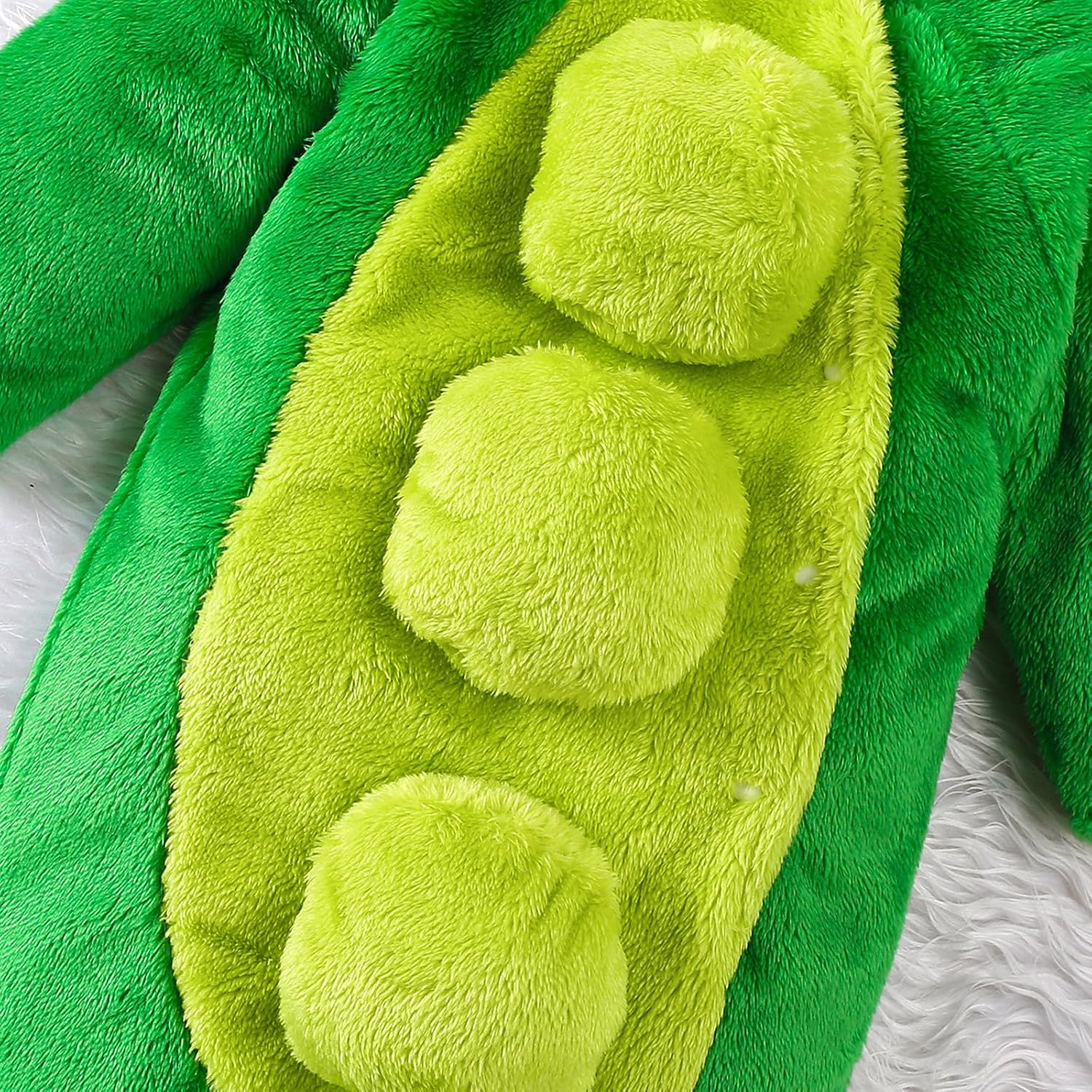 Newborn Baby Plush Sleep Sack Contrast Color Green Pea Costumes Long Sleeve Hood Sleepwear Swaddle 0-6 Months
