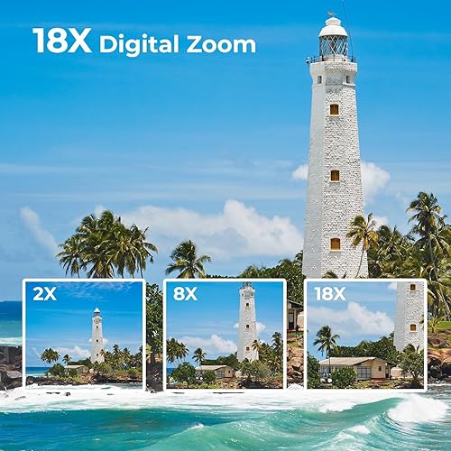 Miniatura 3 de Cámara de video para videocámara, cámara digital 1080P 18X Zoom digital con luz de relleno, 3 pulgadas, pantalla giratoria de 270°, cámara web