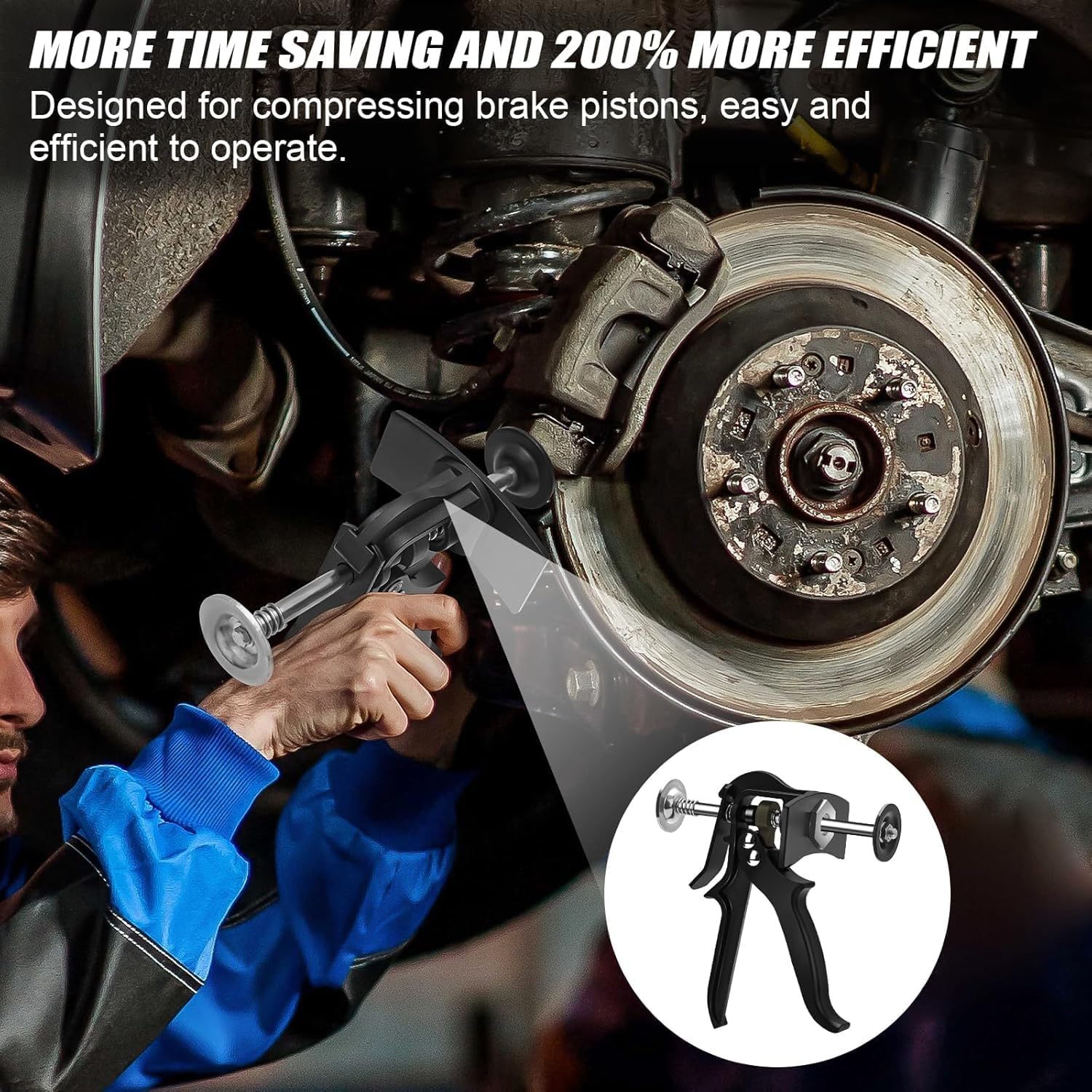 Techni Edge Speedy Brake Pad Spreader,24300 Brake Piston Brake Caliper Compression Tool, Brake Caliper Compression Tool Compatible with Most Cars and Light Trucks, Caliper Spreader